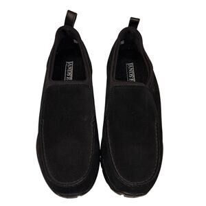Lands' End Women’s All Weather Suede Slip-On Shoes Loafers Black Size 8.5D MINT